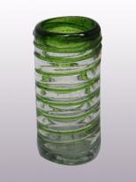  / Emerald Green Spiral 2 oz Tequila Shot Glasses (set of 6)